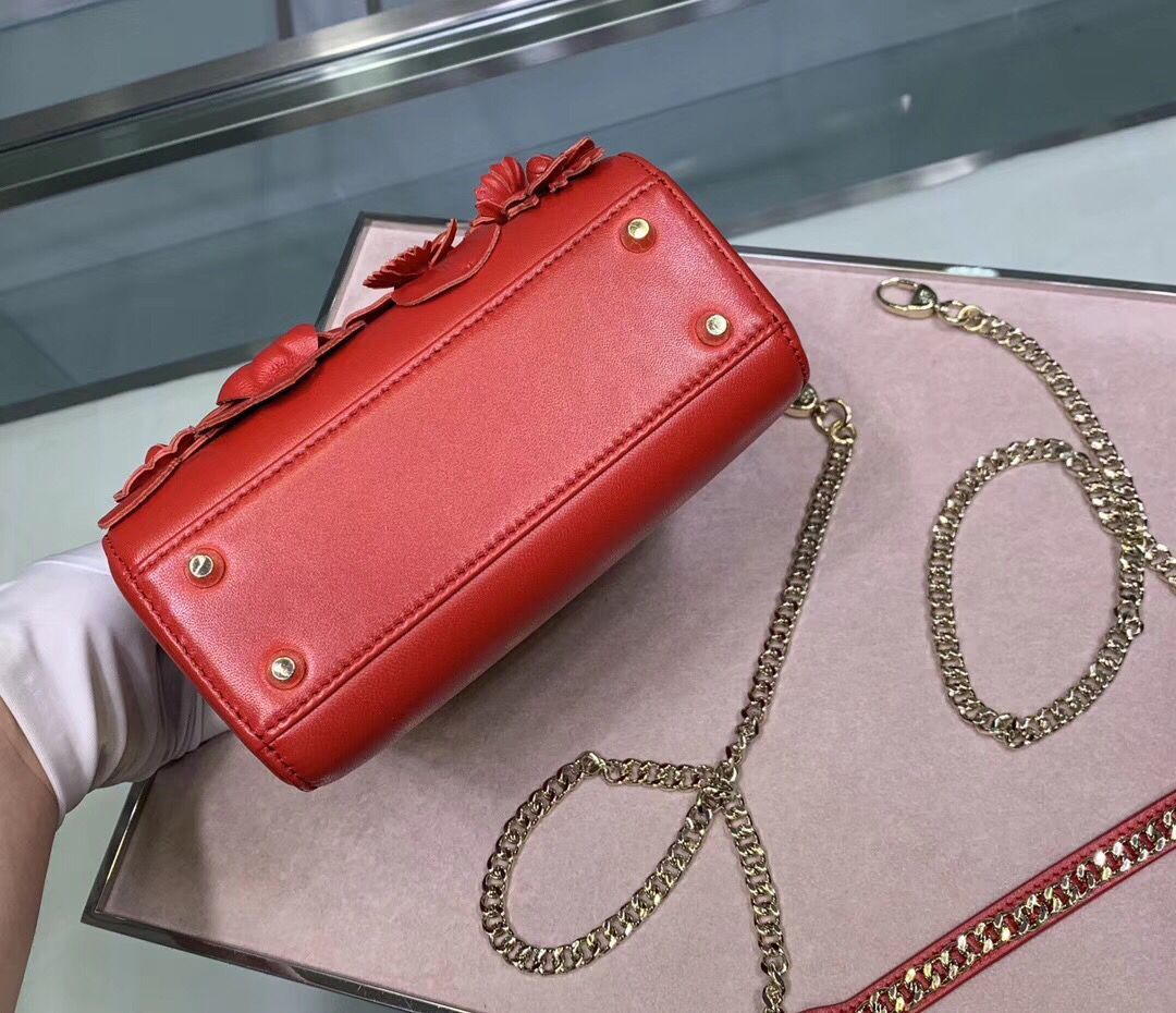 Dior MINI LADY DIOR CALFSKIN BAG M0505 red