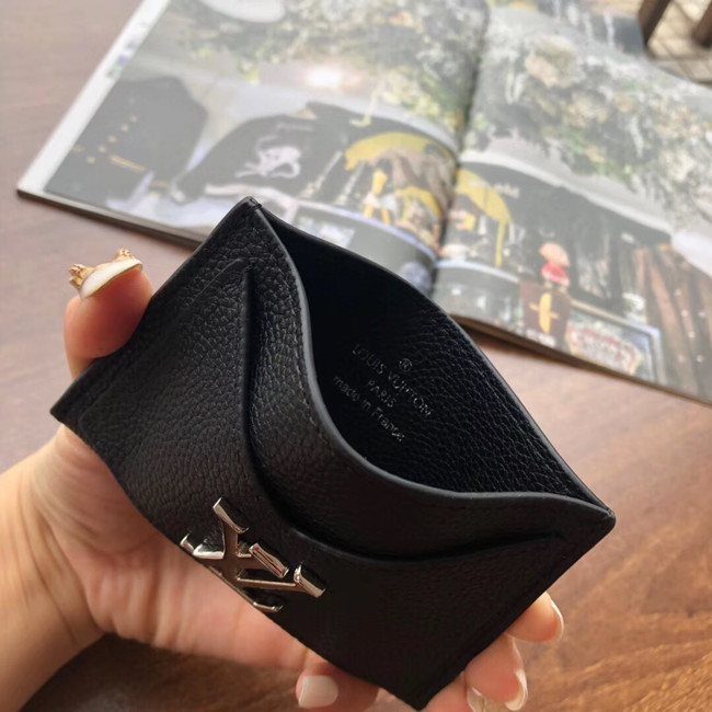 Louis vuitton original LOCKME CARD HOLDER M68555 black