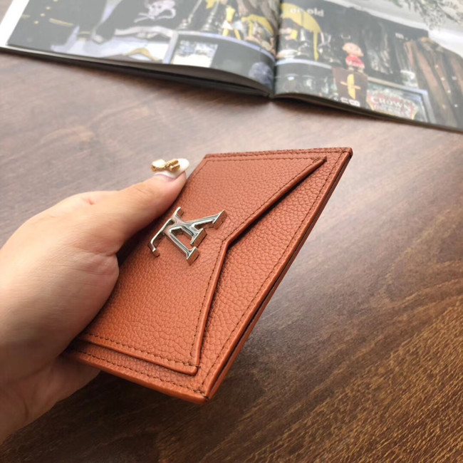 Louis vuitton original LOCKME CARD HOLDER M68555 brown