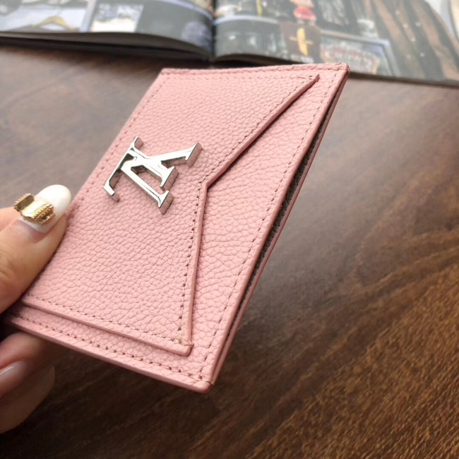 Louis vuitton original LOCKME CARD HOLDER M68555 pink