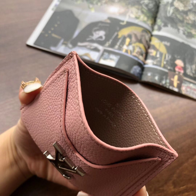 Louis vuitton original LOCKME CARD HOLDER M68555 pink