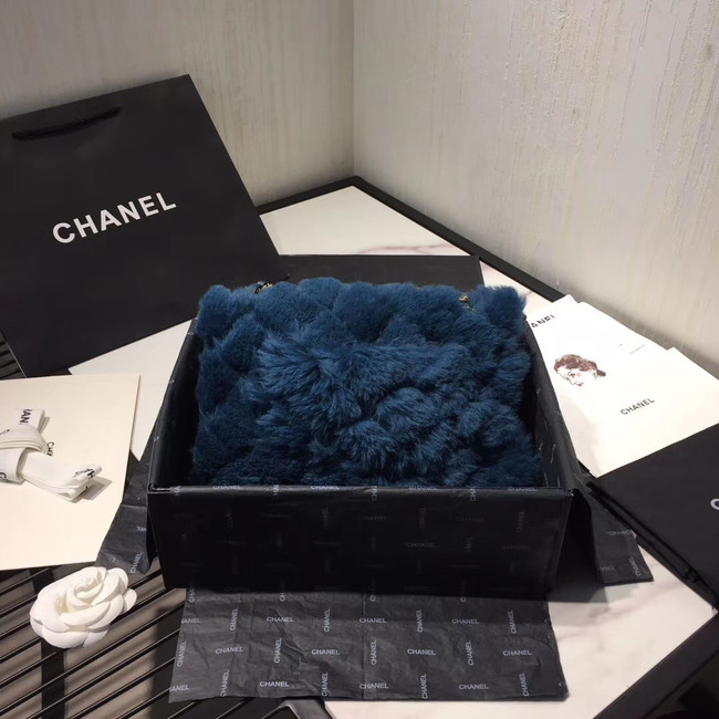 Chanel flap bag Wool sheepskin &Gold-Tone Metal AS1063