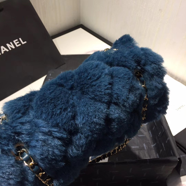 Chanel flap bag Wool sheepskin &Gold-Tone Metal AS1063