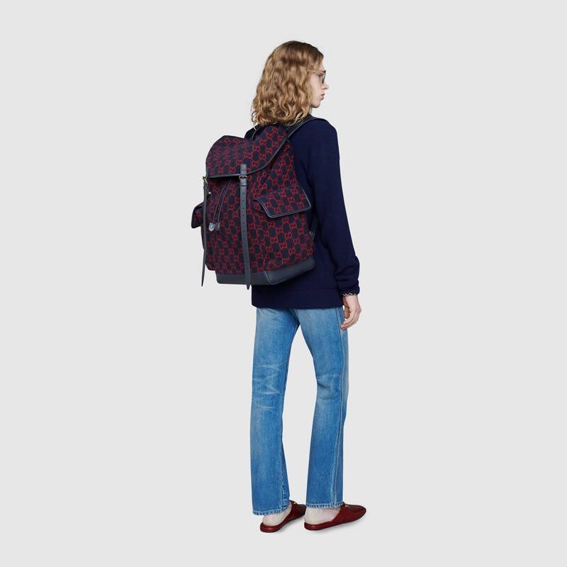 Gucci Small GG wool backpack 598184 blue