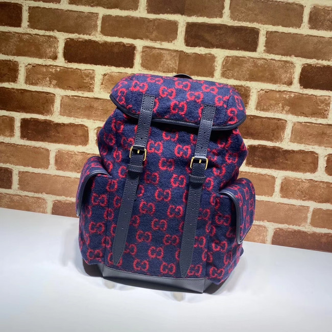 Gucci Small GG wool backpack 598184 blue