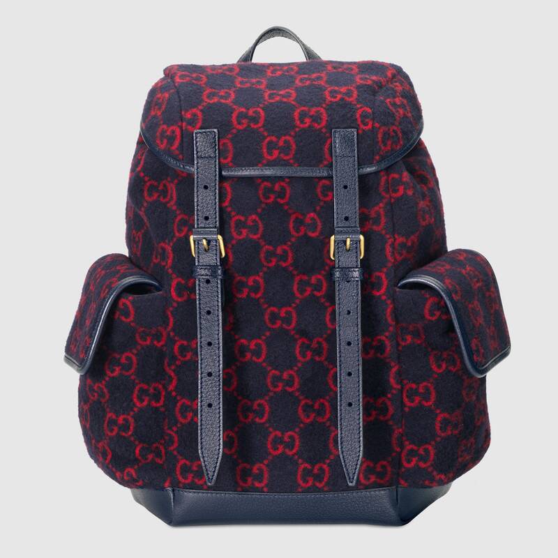 Gucci Small GG wool backpack 598184 blue