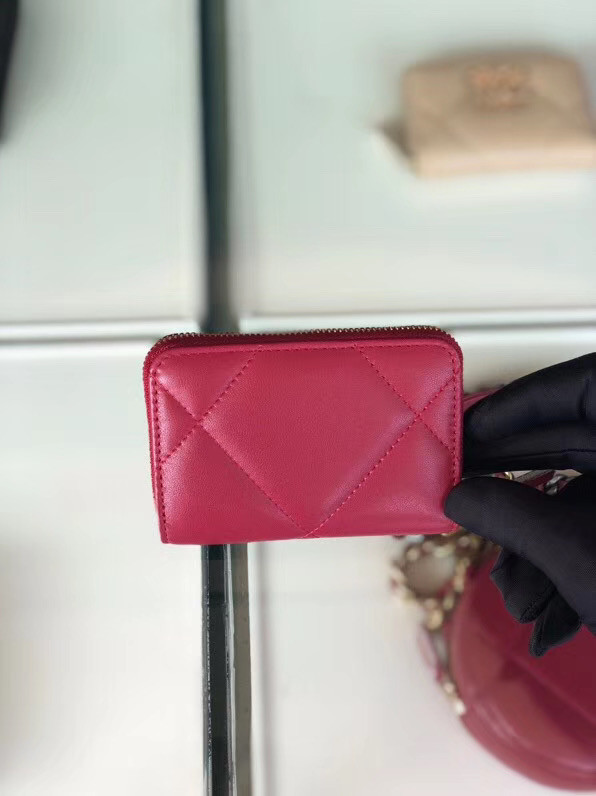 Chanel 19 Zip Card bag AP0949 rose