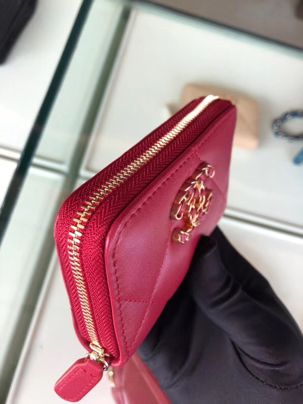 Chanel 19 Zip Card bag AP0949 rose