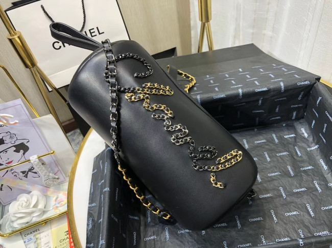 Chanel Original Soft Leather Chain Bag & Gold-Tone Metal AS1531 black