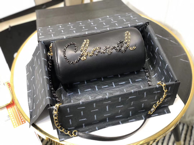 Chanel Original Soft Leather Chain Bag & Gold-Tone Metal AS1531 black