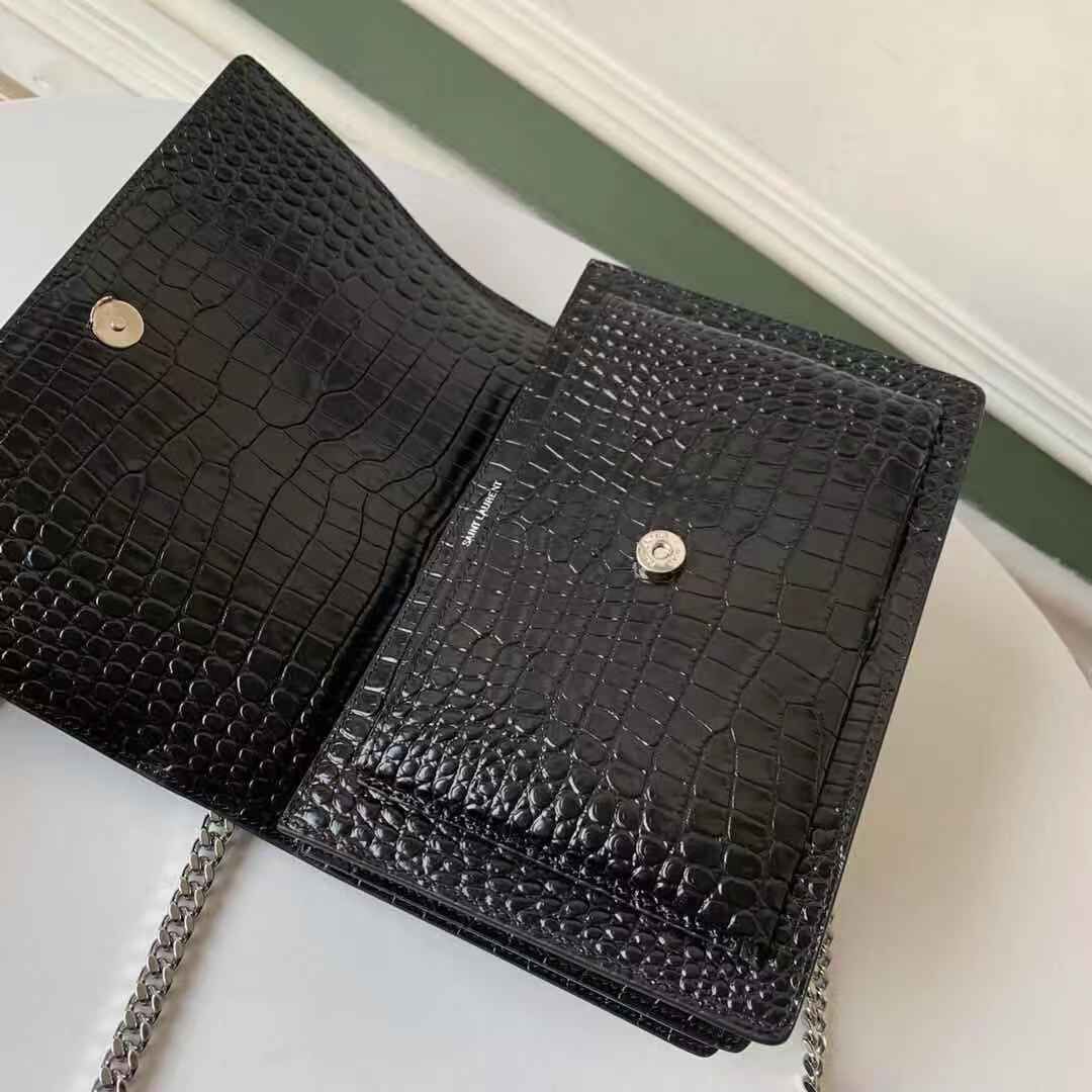 SAINT LAURENT leather shoulder bag Y550228 black
