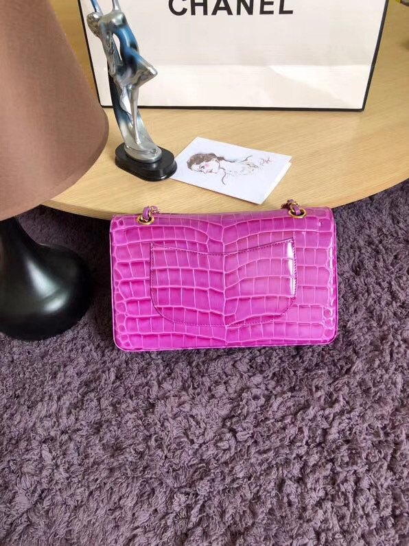 Chanel Classic Flap Bag Original Alligator & Gold-Tone Metal A01112 Lavender