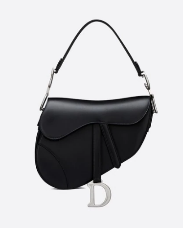 Dior BLACK SADDLE SOFT CALFSKIN BAG M0446V
