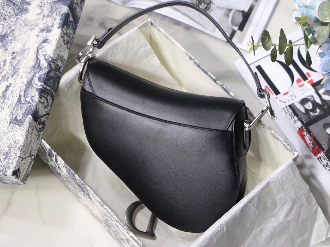 Dior BLACK SADDLE SOFT CALFSKIN BAG M0446V