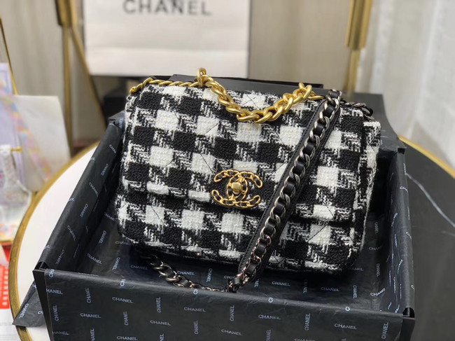 CHANEL 19 Flap Bag AS1160 Black&white