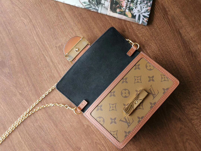 Louis Vuitton Original Monogram Reverse coated canvas DAUPHINE CHAIN WALLET M68746