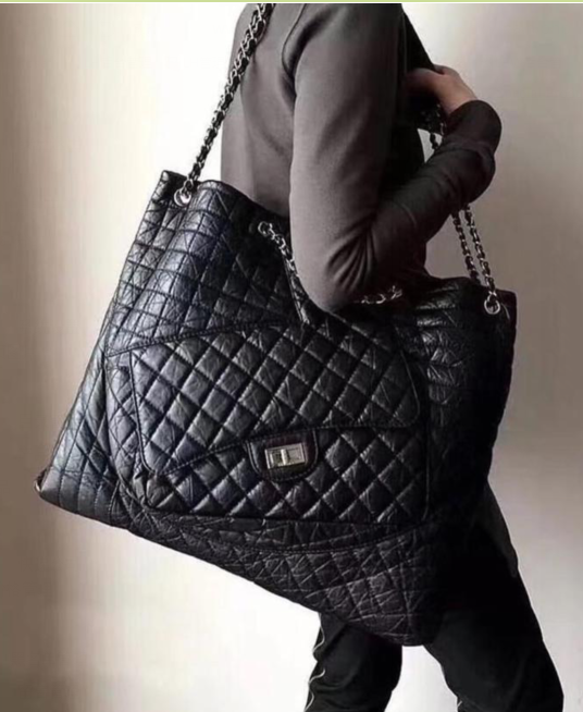 Chanel Original Sheepskin Leather Shopping bag C6352 Black