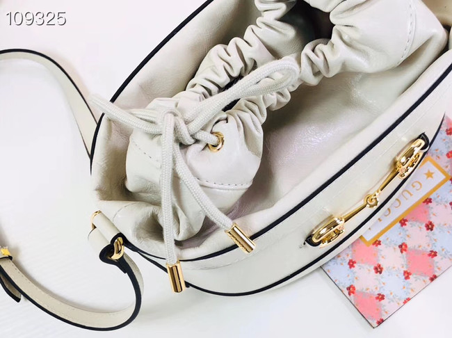 Gucci 1955 Horsebit bucket bag 602118 white