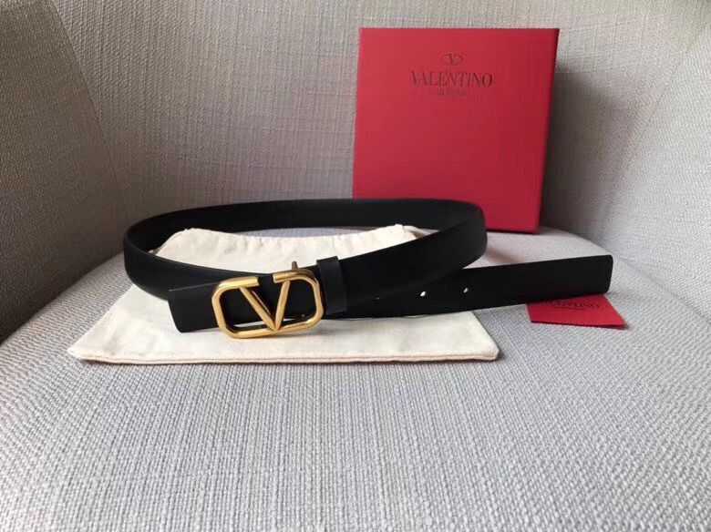 Valentino Leather 2.5CM Belt V7468 Black