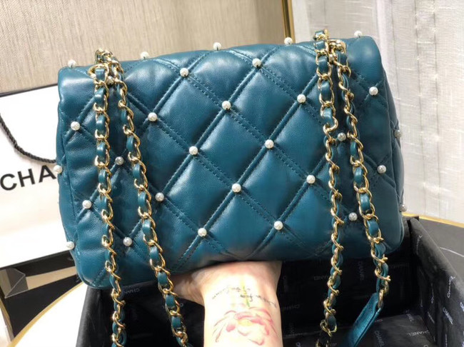 Chanel flap bag AS1202 blue