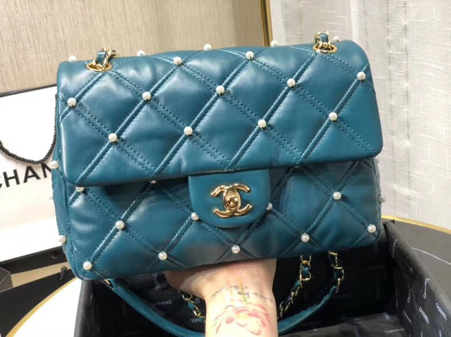 Chanel flap bag AS1202 blue