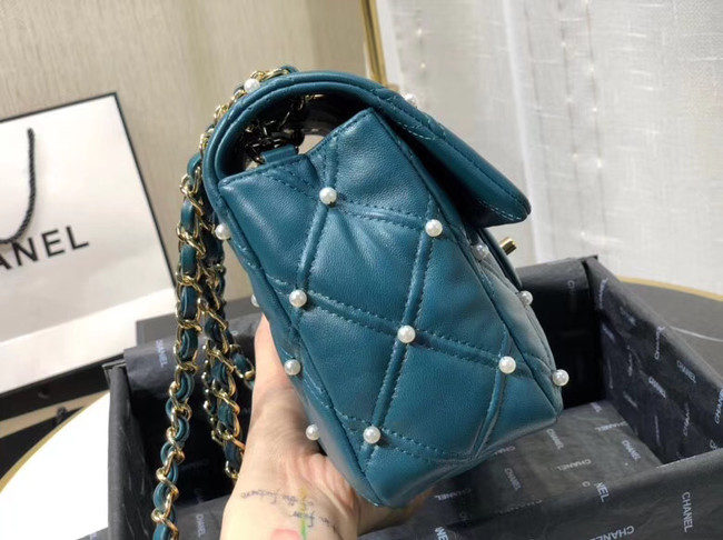 Chanel flap bag AS1202 blue