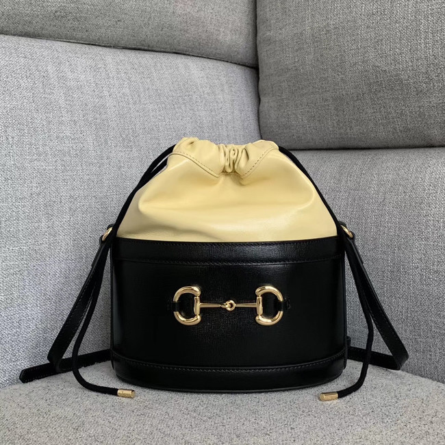 Gucci 1955 Horsebit bucket bag 602118 black&cream