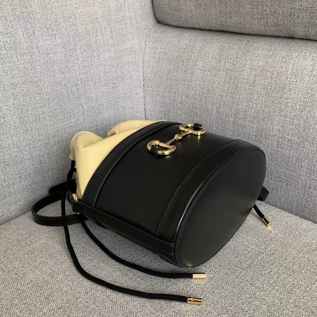 Gucci 1955 Horsebit bucket bag 602118 black&cream