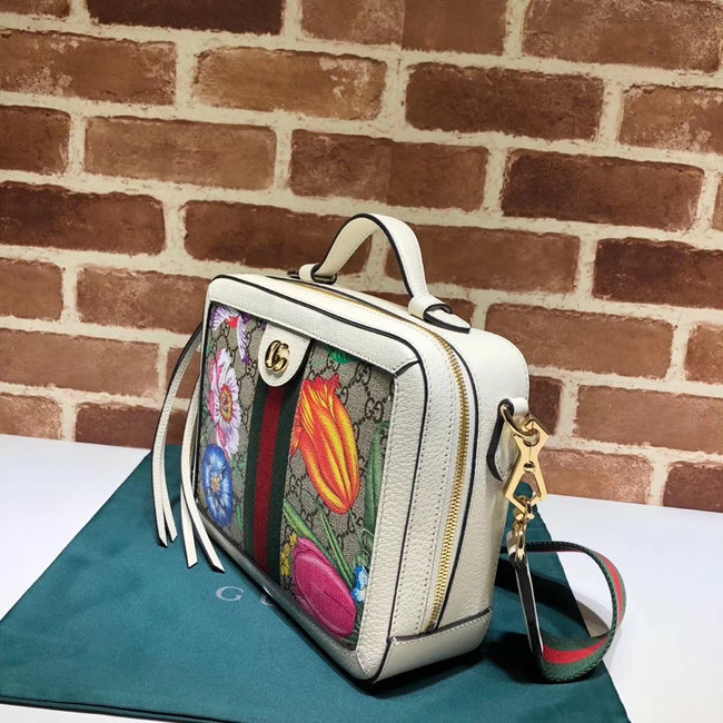 Gucci Ophidia GG Flora small shoulder bag 550622 white 