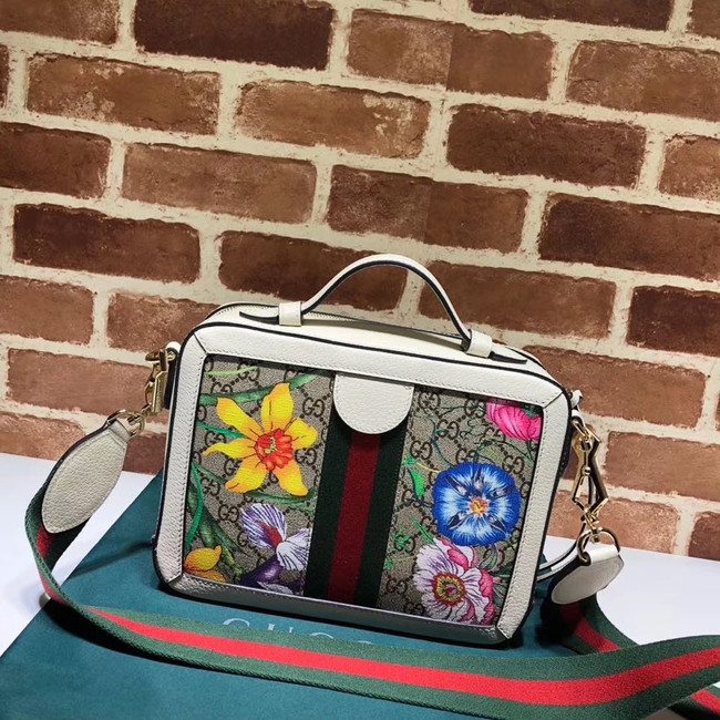 Gucci Ophidia GG Flora small shoulder bag 550622 white 