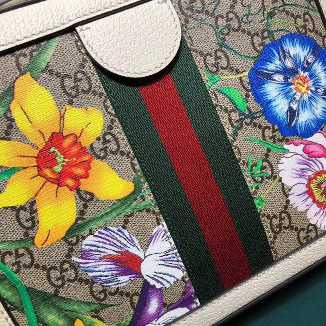 Gucci Ophidia GG Flora small shoulder bag 550622 white 