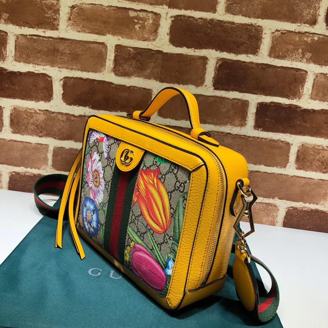 Gucci Ophidia GG Flora small shoulder bag 550622 yellow 