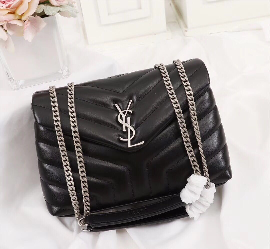 Yves Saint Laurent Calfskin Leather Tote Bag 464678 Black