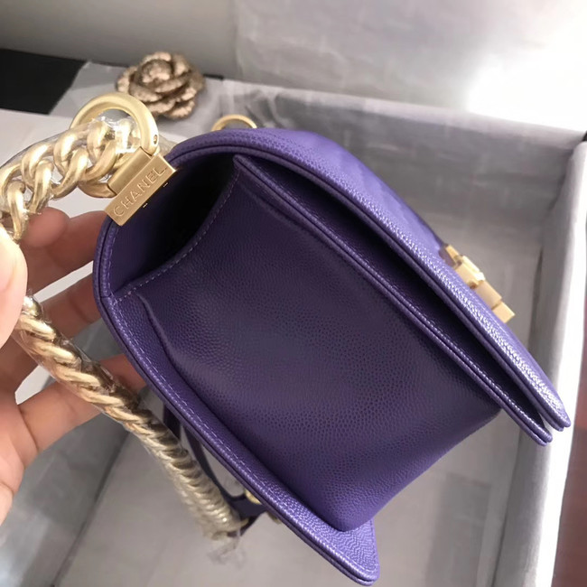 Boy chanel handbag A67086 purple