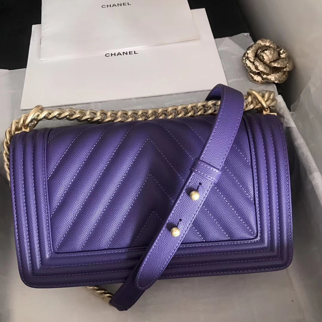 Boy chanel handbag V67086 purple