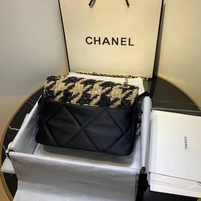 CHANEL 19 Flap Bag AS1154 Black&apricot