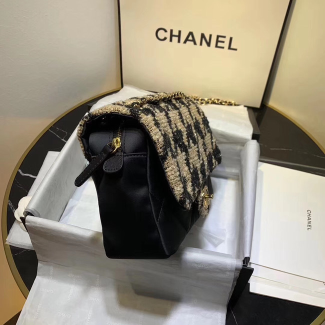 CHANEL 19 Flap Bag AS1154 Black&apricot