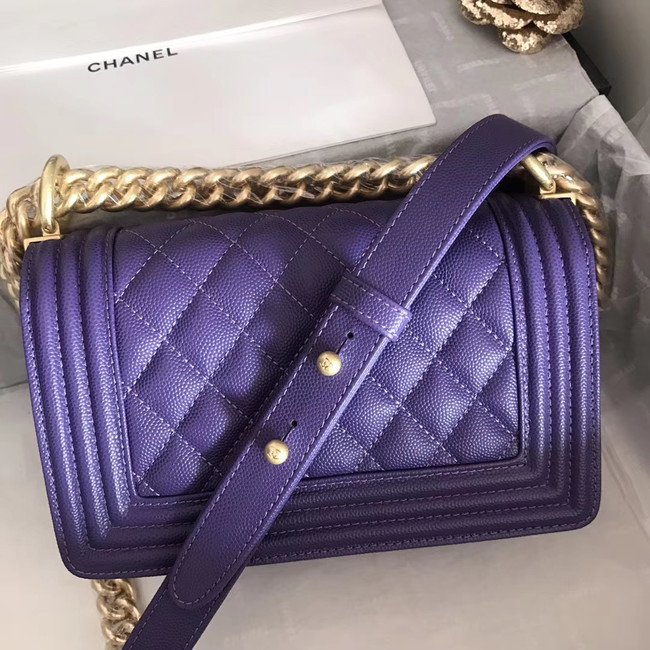 Small boy chanel handbag A67085 purple