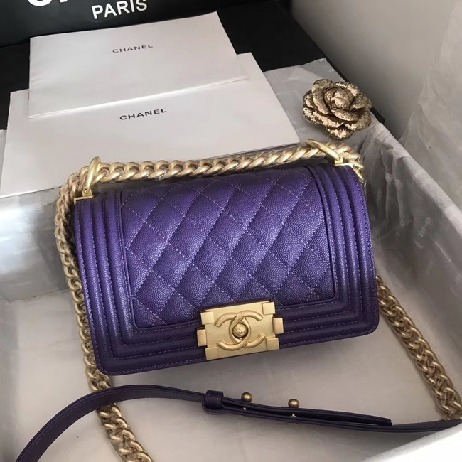 Small boy chanel handbag A67085 purple