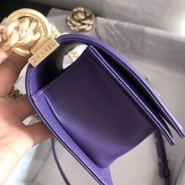 Small boy chanel handbag A67085 purple