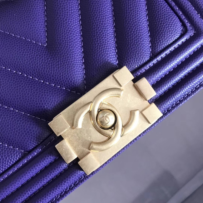 Small boy chanel handbag V67085 purple