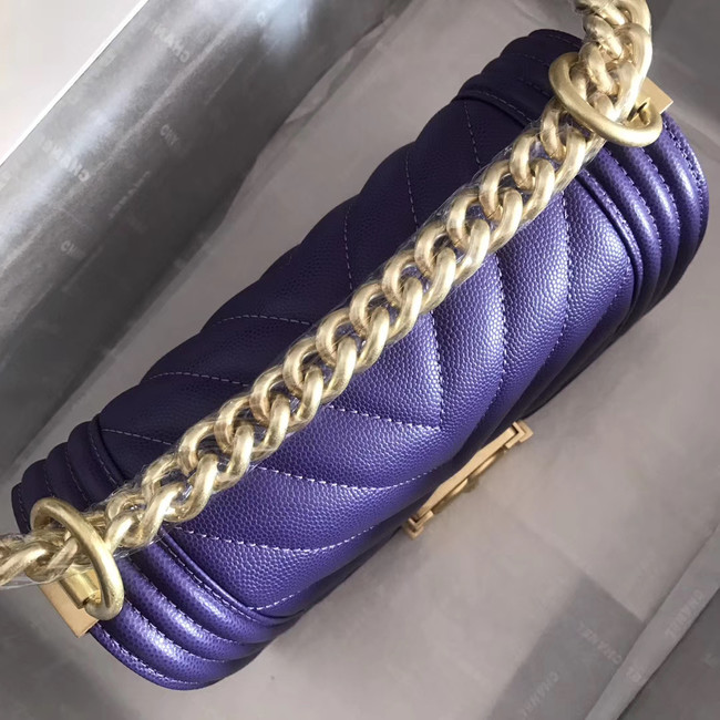 Small boy chanel handbag V67085 purple