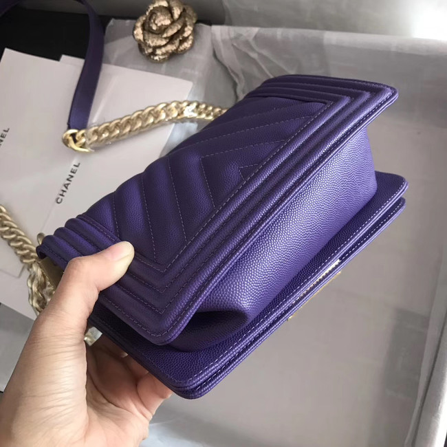 Small boy chanel handbag V67085 purple