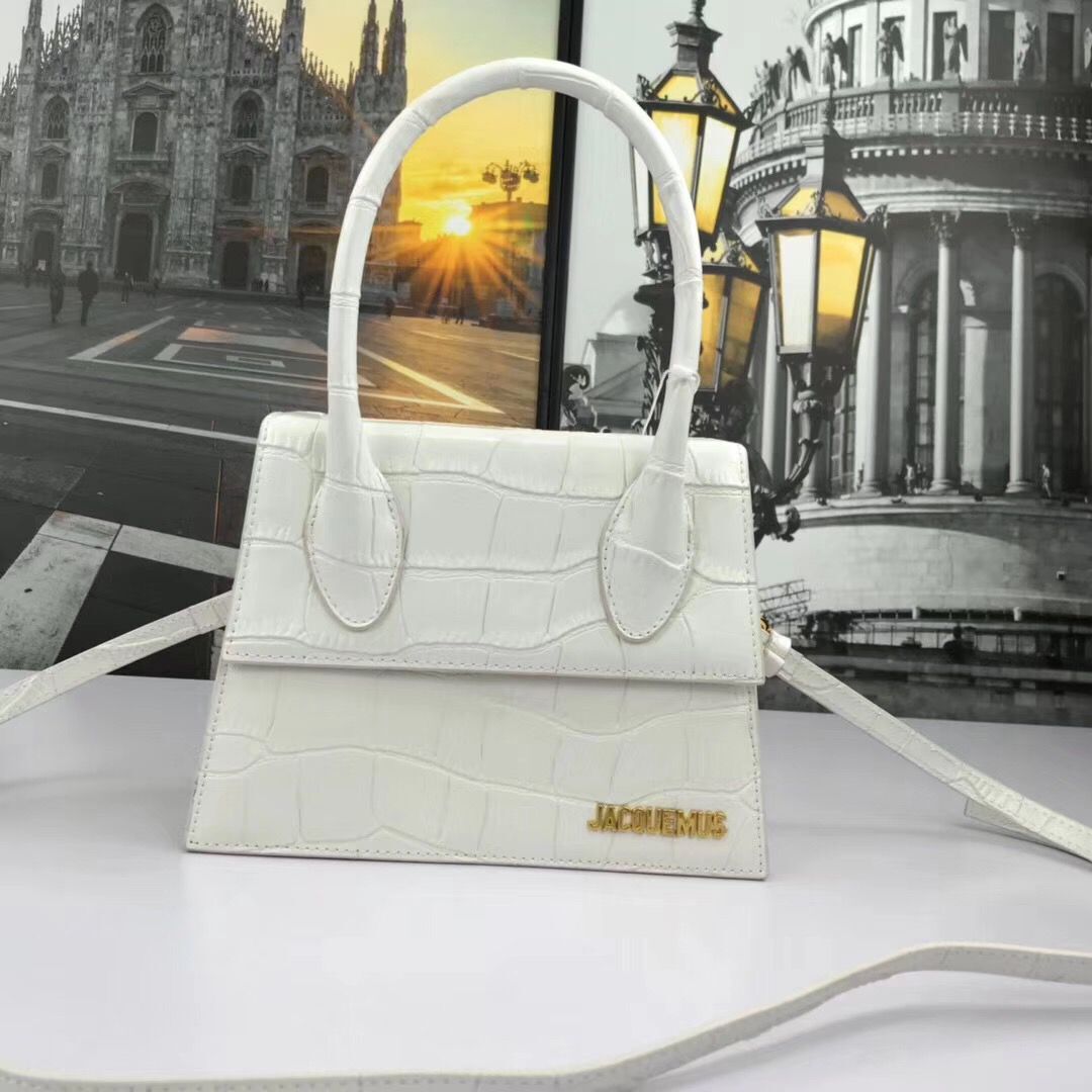 Jacquemus Original Leather Mini Top Handle Bag J8088 White