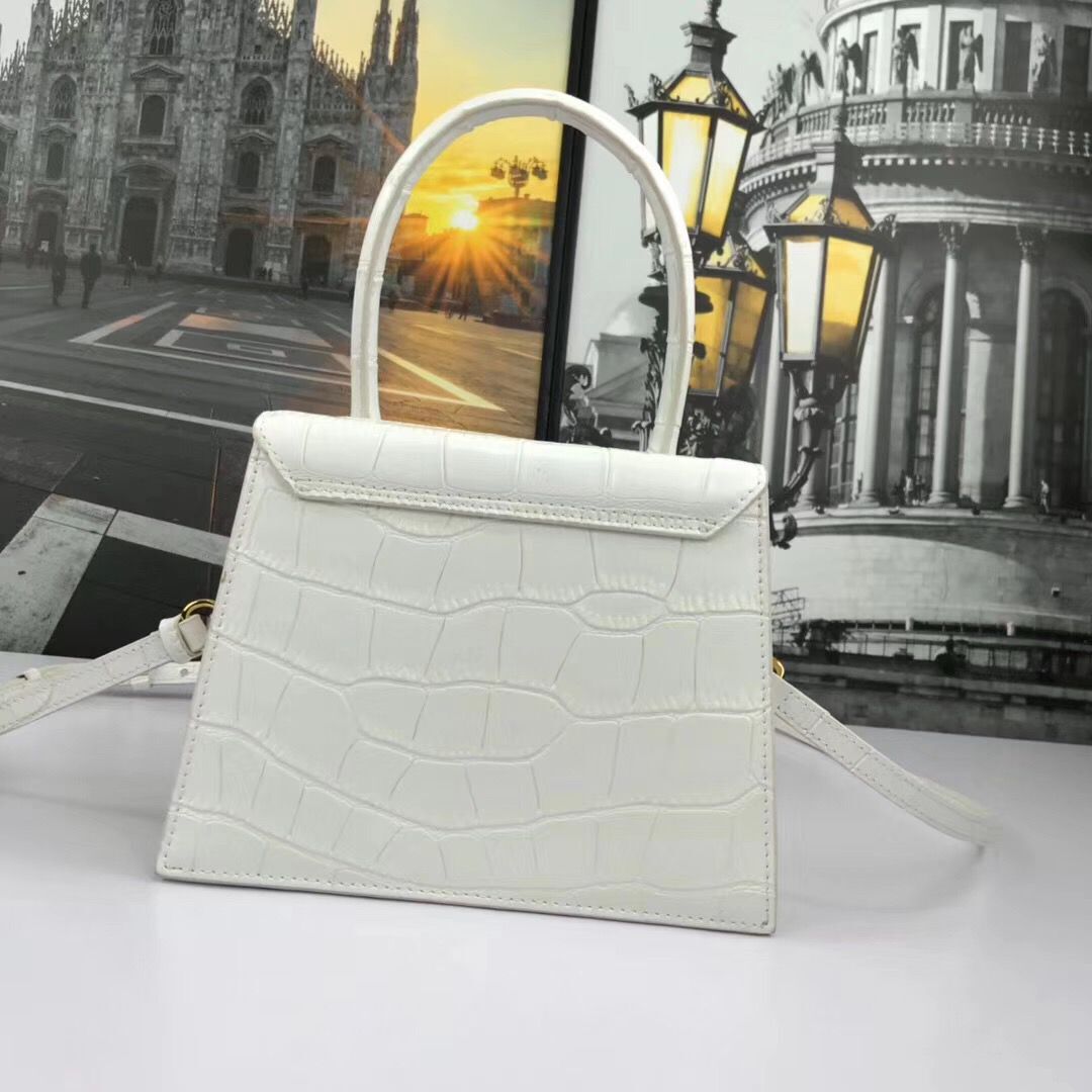 Jacquemus Original Leather Mini Top Handle Bag J8088 White