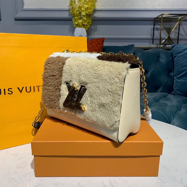 Louis Vuitton TWIST MM Original wool Leather Bag M55450 White
