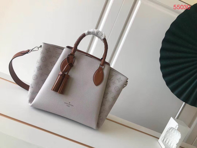 Louis Vuitton original Mahina Leather HAUMEA M55553 Brume Grey