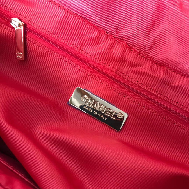 CHANEL zipped shopping bag AS0976 red