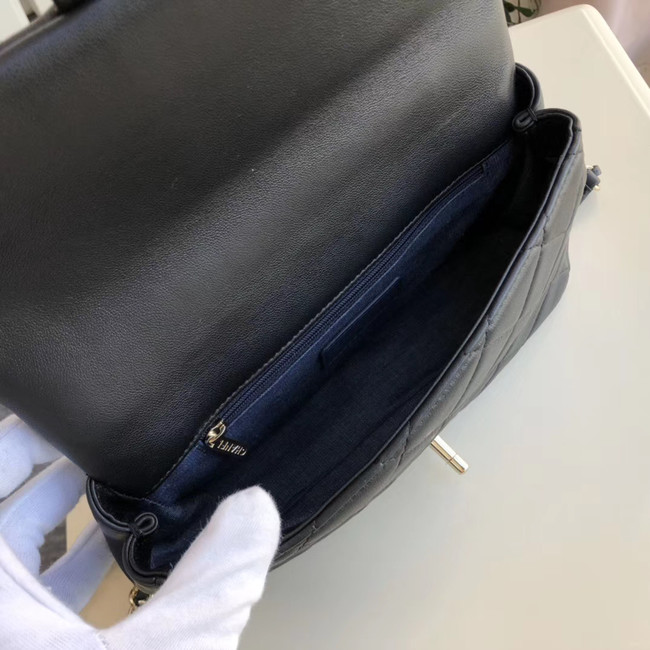 Chanel Lambskin Flap Bag &gold-Tone Metal AS1353 black