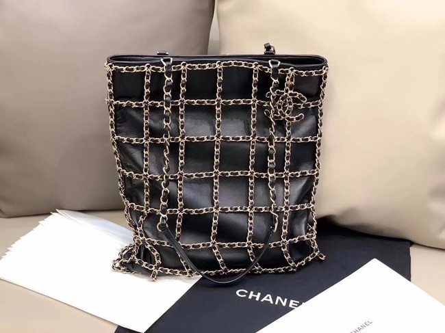Chanel Lambskin Shopping bag AS1383 black